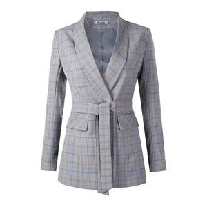 Blazer de doble botonadura de gran tamaño personalizado OEM para mujer y pantalones con cinturón de pierna ancha, traje de moda de negocios, Blazers formales para mujer 2026 - Product Image 2