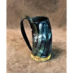 Taza de ágata tallada negra de estilo medieval con diseño floral, característica impermeable, cuerno Natural pulido para cerveza de café similar a un animal - Product Image 3