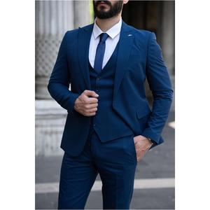 Abito a righe blu Navy taglio italiano-Slim Fit SD4961