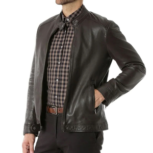 Chaqueta de cuero de material duradero para hombre, disponible en venta al por mayor, chaqueta de cuero antiarrugas totalmente personalizada para hombre - Product Image 5
