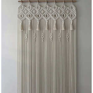 Rideau de porte et de fenêtre en macramé bohème, cantonnière suspendue chic de style bohème - Product Image 3