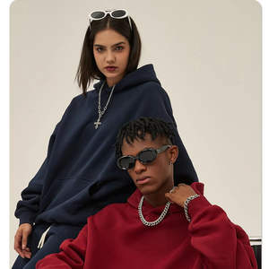 Sweat à capuche en coton épais pour homme, personnalisé en gros, OEM, épaules tombantes, imprimé en relief, polaire, décontracté, pull à capuche - Product Image 5