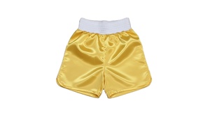Shorts de boxe professionnels en toile tissée, taille élastique, respirants, séchage rapide, pour sparring, fitness et entraînement - Product Image 4