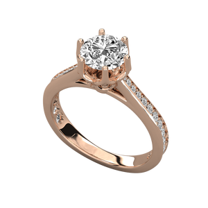 14K Gold Solitaire Ring for Ladies with Lab Grown Diamond - Product Image 4