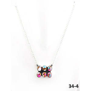 Southwest Style Cotton Candy Mohave & Sterling Silver Crystal <b>Necklace</b> - Product Image 1