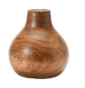 Fournisseur en gros de vase à fleurs en forme de bouteille en bois de manguier, fabricant du meilleur fournisseur - Product Image 1