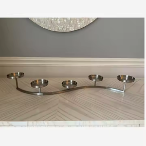 เทียนที่ให้คำปฏิญาณสำหรับตกแต่งบ้านทำจากโลหะมีหลุมแก้วพร้อมเชิงเทียนราคาประหยัด - Product Image 1