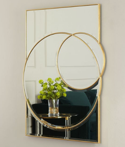 Gold Finished Border Home Decor Best Style Restaurant <b>Bathroom</b> <b>Mirror</b> Wall Mounted <b>Mirror</b> at Affordable Price - Product Image 3