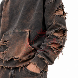 Ensembles sweat à capuche et pantalon effet usé pour l'hiver – Coupe confortable – Vêtements en gros directement de l'usine - Product Image 5