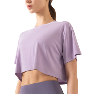 <b>Women</b> Short Sleeve Casual Slim Crop Top T <b>Shirt</b> Breathable <b>Women's</b> O Neck Spring Crop Top t <b>Shirt</b> - Product Image 3