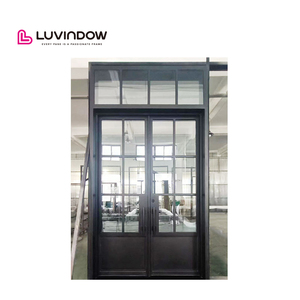 Pintu Depan Rumah Modern Desain Prancis Aluminium Luvindow TEXAS, Pintu Prancis Kaca Berbingkai Aluminium - Product Image 5