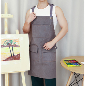 ผ้ากันเปื้อนหนังแท้ AQDAS INDUSTRY สำหรับเชฟ บาร์เทนเดอร์  แบบติดกระดุม แขนสั้น ใช้ในร้านอาหาร บาร์ - Product Image 5