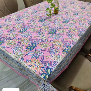 Bloc de main floral traditionnel imprimé 100% coton écologique Design artisanal nappe lavable élégante couverture artisanale - Product Image 1