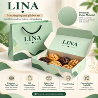 Boîte à biscuits en papier de qualité alimentaire personnalisée avec sac cadeau en papier, boîte d'emballage pour pâtisserie personnalisée imprimée pour biscuits