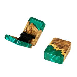 Resin Wood Box Handmade Blue Epoxy Engagement Ring Box Hot Selling Gifts & Crafts <b>Wooden</b> Boxes Wall <b>Signs</b> Made In India - Product Image 1
