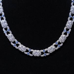 สร้อยคอเงินแท้ 925 ดีไซน์ใหม่ รูปทรงลูกบอล สำหรับผู้ชาย ชุบโรเดียม ประดับเพชรโมอิสซาไนต์ สร้อยคิวบาลิงค์ สไตล์ฮิปฮอป ของขวัญเครื่องประดับ - Product Image 2