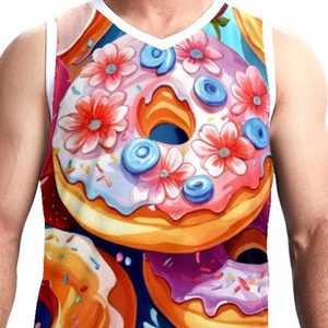 Uniforme de basket-ball imprimé par sublimation multicolore Ensemble de vêtements de sport en polyester Bsci sans manches grande taille Nouveau modèle - Product Image 5