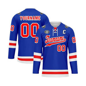 Camiseta de hockey sobre hielo personalizable para hombre personalizada con nombre y número Servicio OEM para camiseta de uniforme de equipo - Product Image 4