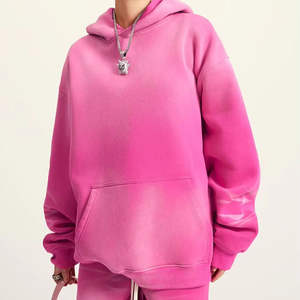 Sweat à capuche personnalisé lavé à l'acide, décontracté, élégant, sweat à capuche femme lavé à l'acide vente en gros de sweat à capuche personnalisé lavable à l'acide rose pour femmes - Product Image 2