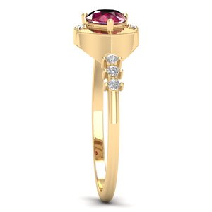 Anillos de Compromiso con Halo de Moissanita con Certificado GRA, Plata de Ley 925, Corte Pera, 0.75 Ct, Gema de Rubí, Joyería, Precio al por Mayor REYES - Product Image 3