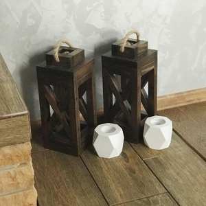 <b>Large</b> Vintage Rustic Wooden <b>Candle</b> Lantern Eco-Friendly Hanging <b>Candle</b> Holder for Indoor and Outdoor Use Handmade From India - Product Image 2