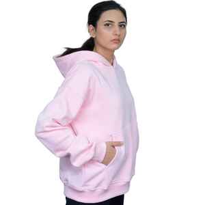 Sudadera con capucha de gran tamaño rosa para bebé para mujer, sudadera de manga larga suave y acogedora para uso diario informal - Product Image 4