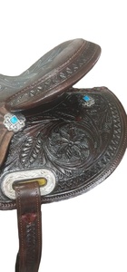 Selle Western Wade Western Selle Western en cuir véritable Équipement de course de chevaux pour sports d'extérieur Couleur marron - Product Image 4