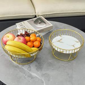 Corbeille à fruits élégante et décorative, panier à fruits minimaliste doré, paniers de rangement pour fruits pour le comptoir de cuisine, comptoir, maison, paniers à fruits - Product Image 1