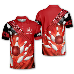 Sporty Print Sublimation Custom Men's Quick Dry 100% Polyester <b>Bowling</b> Polo Shirt Premium Quality Knitted Anti-Wrinkle - Product Image 6