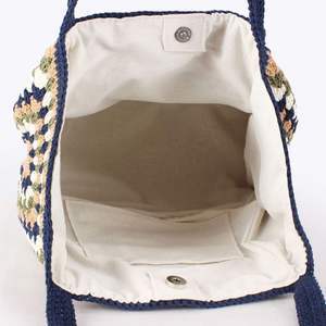 Bolso de Ganchillo de Cuerda de Algodón Tejida, Estilo Étnico, Gran Capacidad, Cierre Abierto, Versátil, para Uso Diario, para Mujer, Novedad 2025 - Product Image 4