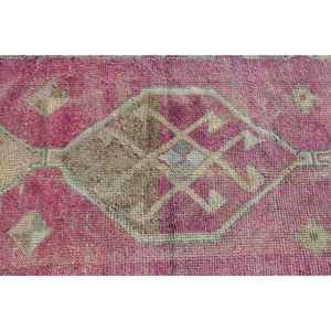 Turkish Rug, 3,1x11,3 ft <b>Runner</b> Vintage Rug, Herki <b>Red</b> Yellow Ikat Rug - Product Image 5