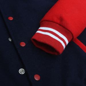 Veste universitaire en cuir véritable pour homme, tissée en laine Banu, faite à la main, style baseball, avec col montant, au meilleur prix - Product Image 4