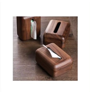 Cubierta de caja de pañuelos de madera en forma de cabaña diferente natural 2 cubierta de caja de pañuelos de color de madera decoración de mesa y accesorios - Product Image 3