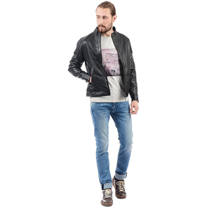 Chaquetas de Cuero PU de Alta Calidad para Hombre, Primavera, Otoño, Cuello Alto Sólido, Personalizadas, Chaqueta de Hombre Moderna de Buena Calidad - Product Image 3