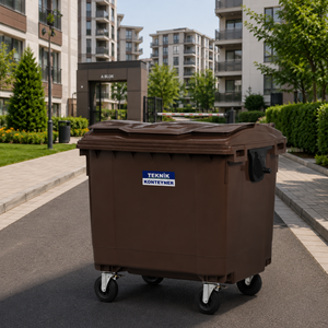 Teknik Konteyner 1100 Litres HDPE Conteneur de Stockage Rectangulaire Écologique à 4 Roues avec Couvercle, Poubelle Extérieure, Meilleure Vente - Product Image 2