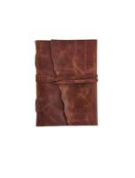 Carnet de notes vintage en cuir véritable cousu main, écologique, fait main, 100 feuilles, couverture rigide, design antique