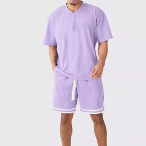 Twinset 100% coton pour hommes, respirant et confortable, blanc, manches courtes, col rond, coupe ajustée pour l'été, style High Street - Product Image 2