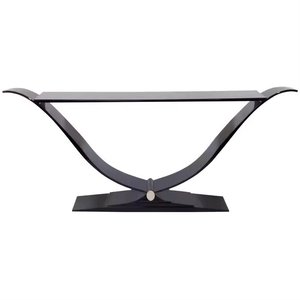 Table console au design unique en métal de qualité supérieure avec revêtement noir Mobilier pour maison de ferme Forme rectangulaire Fabrication table d'appoint - Product Image 1
