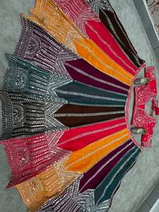 Tradicional hermosa seda algodón Lehenga Choli impresión Digital bordado trabajo últimas damas de honor étnicas fiestas de boda - Product Image 6