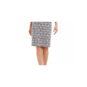 Jupe en jacquard métallisé Kasper pour femme, taille XS, couleur anthracite, imprimé plissé brillant, coupe droite et crayon, en maille, taille 2 Petite - Product Image 2