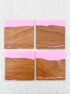 Posavasos de piedra y resina de perlas blancas elegantes, Juego de vasos hechos a mano para decoración del hogar, Regalos especiales y estilo de mesa - Product Image 4