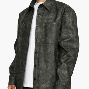 Veste en cuir de qualité supérieure pour hommes avec conception de chemise à col-Taille personnalisée et logo OEM, prix d'usine en gros - Product Image 4