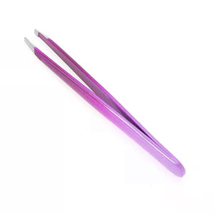 Best Quality <b>Eyebrow</b> Shaping Tweezers Pink Paper Coated Slanted Tip <b>Eyebrow</b> <b>Hair</b> <b>Removers</b> Tweezers 9.7 cm Manicure Tweezers - Product Image 1