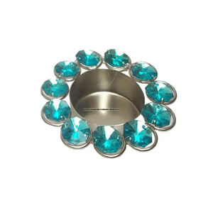 Portavelas de Diamante Azul decorativo de estilo moderno para decoraciones de boda decoraciones de hotel al precio más bajo - Product Image 1