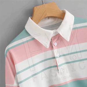 Polos de manga larga con botones para parches personalizados que absorben la humedad Golf Tennis Polo para mujer - Product Image 4