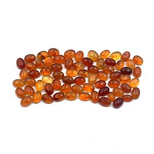 พลอยคาร์เนเลียนธรรมชาติ สีส้ม รูปไข่ แบบคาโบชอง  รับรองโดย IGI  มีสีสันเปลี่ยนแปลง/เปล่งประกาย สำหรับทำเครื่องประดับแฮนด์เมด ขนาด 5-15 มม. - Product Image 3