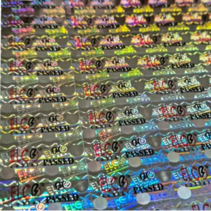 Etiquetas Adhesivas Impresas en Dos Colores con Holograma Plateado Modelo P3 para Compras Comerciales - Etiqueta Digitech - Product Image 1