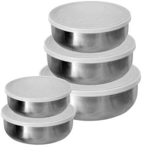 Juego de Tazones Modernos de Lujo TQC, Tazón de Acero Inoxidable Hermético y Ecológico con Tapa de Plástico para Uso en la Cocina y el Hogar, Mantiene los Alimentos Frescos - Product Image 3