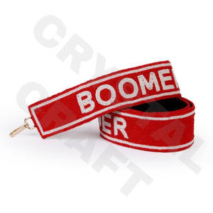 Correa de monedero con cuentas Rojas Boomer, correas de bolsa de cuentas de semillas de oro blanco personalizadas, accesorios, bolsas, piezas especiales, accesorios - Product Image 1