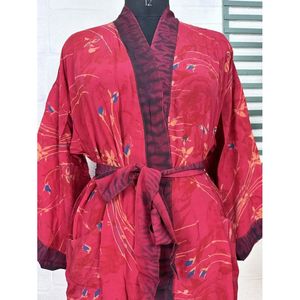 Kimono Vintage de Crepé de Seda, Ligero y Lujoso, Bata Suave y Cómoda, Regalo Perfecto para Mujer, para Usar por la Noche, Tejido para Primavera - Product Image 2